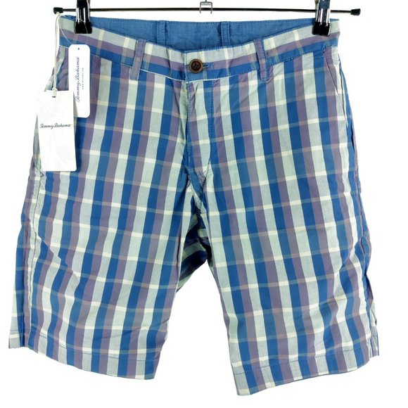 NWT $115 Tommy Bahama Blue Plaid 'Ikat or Not' Reversible 10" Shorts - Picture 7 of 11